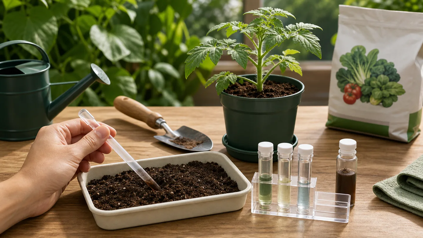 Soil sample prepared for testing before fertilizing