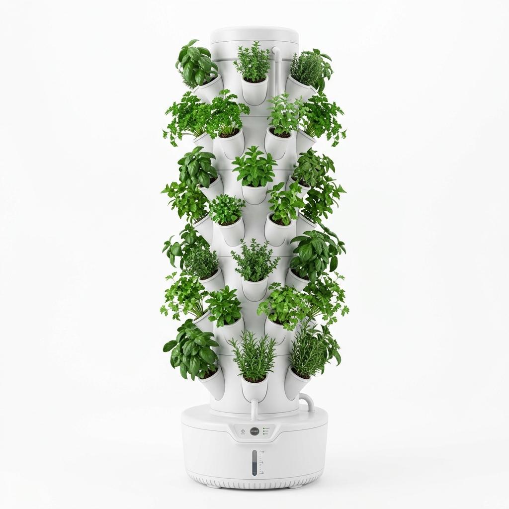 A compact smart vertical home garden